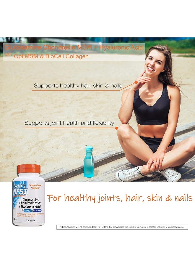 Doctor's BEST Glucosamine Chondroitin Msm + Hyaluronic Acid With Optimsm Featuring Biocell Collagen Joint Support Non-Gmo Gluten & Soy Free 150 Caps  - Image 5