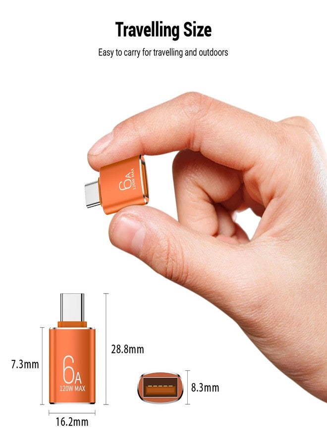 عبوة من 10 محولات USB C إلى USB3.1 بسرعة 10 جيجابت في الثانية/120 واط، برتقالية اللون، من النوع C ذكر إلى USB أنثى للهواتف الذكية وأجهزة الكمبيوتر الشخصية وأجهزة الكمبيوتر المحمولة والأجهزة اللوحية ولوحات المفاتيح وما إلى ذلك. - Image 5