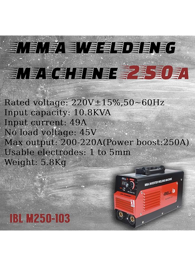 آي بيل آلة لحام قوس عاكس Igbt 250A مع بدء التشغيل الساخن وقوة القوس المضادة للالتصاق ووظائف تعزيز الطاقة - Image 4