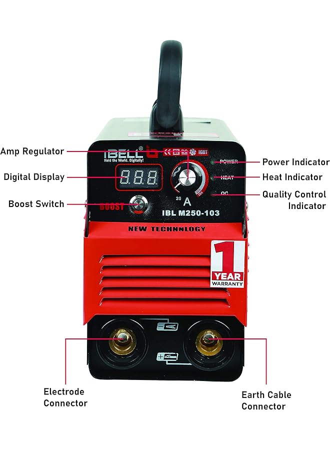 آي بيل آلة لحام قوس عاكس Igbt 250A مع بدء التشغيل الساخن وقوة القوس المضادة للالتصاق ووظائف تعزيز الطاقة - Image 3