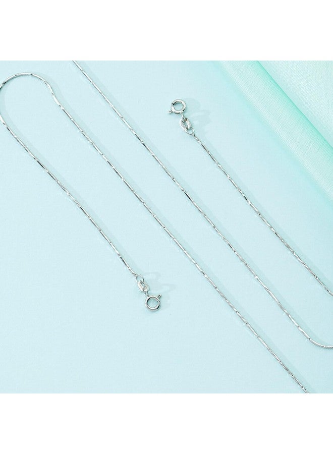 ZAVYA 925 Sterling Silver Designer Sleek Minimal Rhodium Plated Chain Anklets (Pair) for Women | Stylish Silver Jewellery | Gift for Women & Girls | With Certificate of Authenticity & 925 Hallmark - Image 3