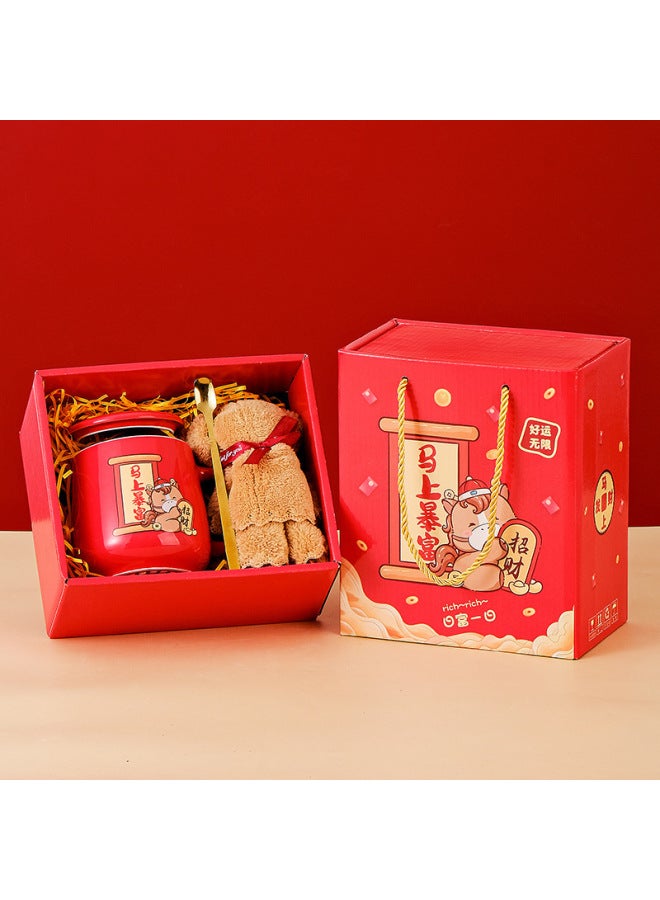 Creative Cup Accompanying Gift Suit Ceramic Water Cup Gift Opening Gift Gift Mug Gift Box High Color Value