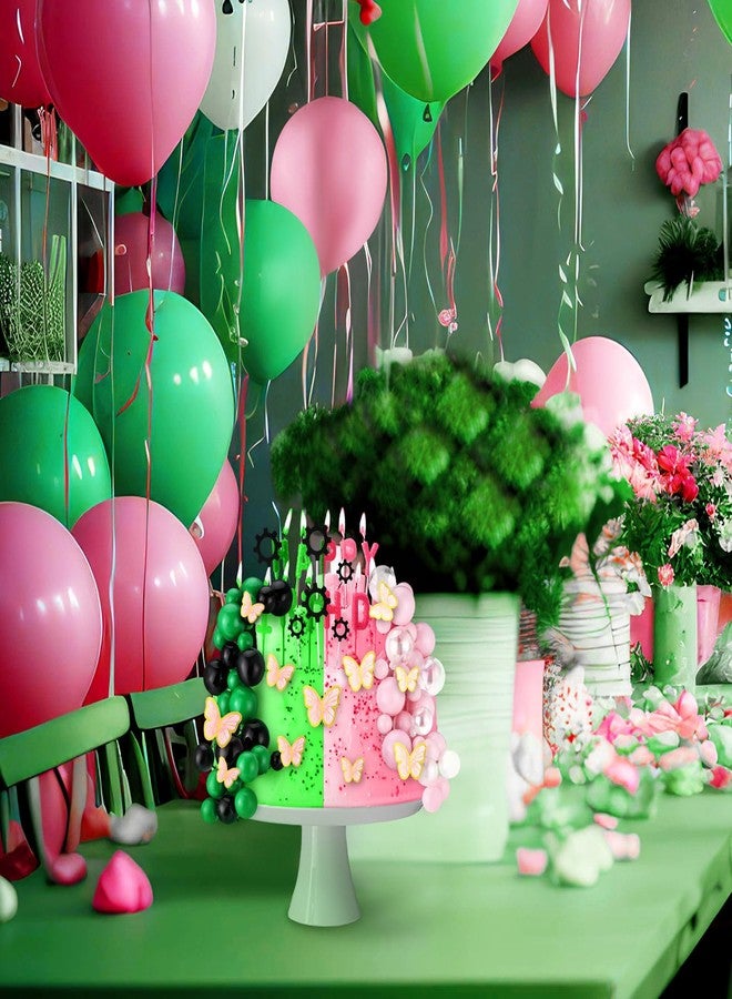 Leinuosen 83 Pcs Witch Cake Topper Witch Theme Party Decoration Green and Pink Balloons Clear White Ball Pink Butterfly Black Gear Cupcake Topper for Birthday Movie Princess Party Cake Decoration - Image 5