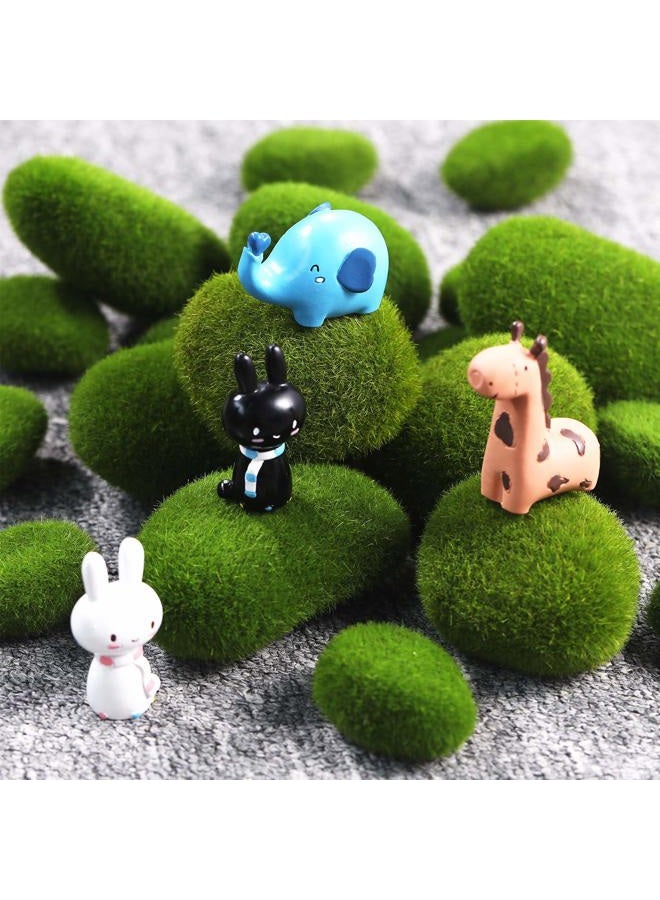 TecUnite 20 Pieces Artificial Moss Rocks Decorative Faux Green Moss Covered Stones (3 Size) - Image 5
