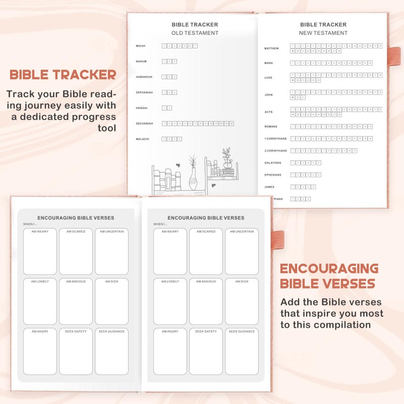 Zorblinx Bible Study Journal - Prayer & Christian Journals with Church Notes Notebook | Christian Gifts for Women with Bible Study Supplies & Devotional Journaling Kit, Pink - Image 4