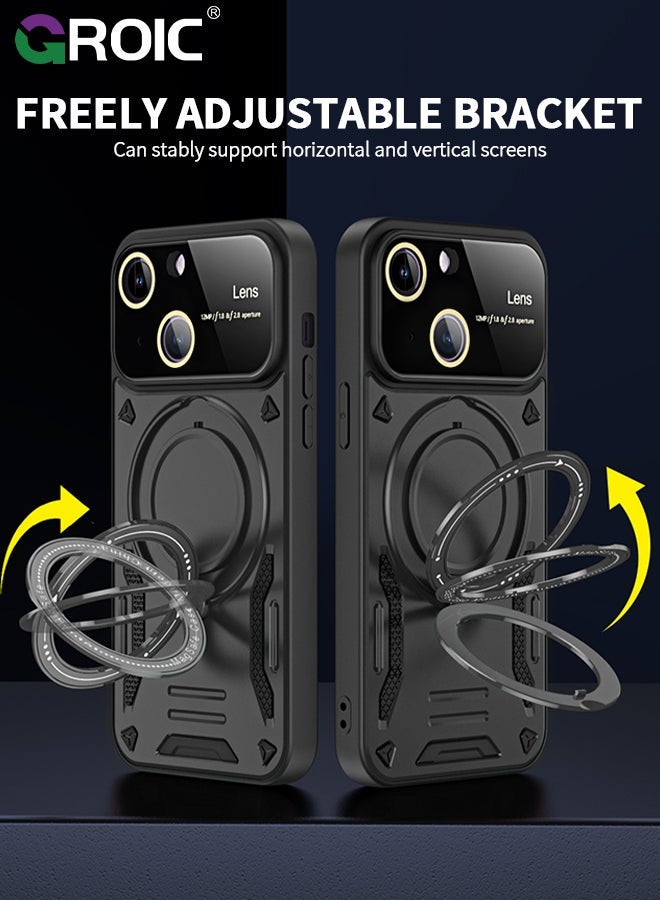 GROIC Magnetic Case for iPhone 15 Plus 6.7" with Invisible Ring Stand Compatible MagSafe, Full Camera Lens Protection,Anti-Fingerprint, Shockproof Protective - Image 4