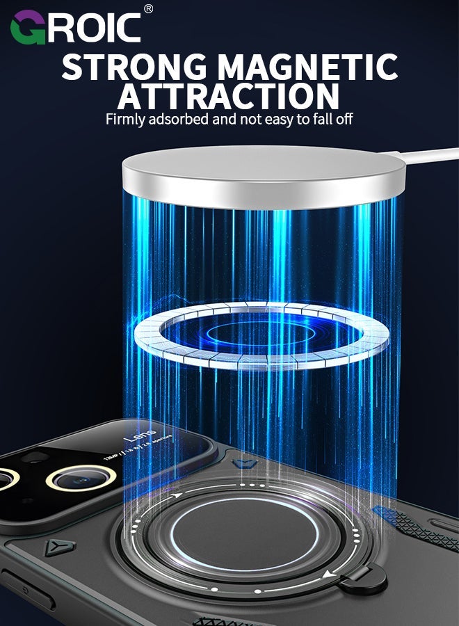 GROIC Magnetic Case for iPhone 15 Plus 6.7" with Invisible Ring Stand Compatible MagSafe, Full Camera Lens Protection,Anti-Fingerprint, Shockproof Protective - Image 5