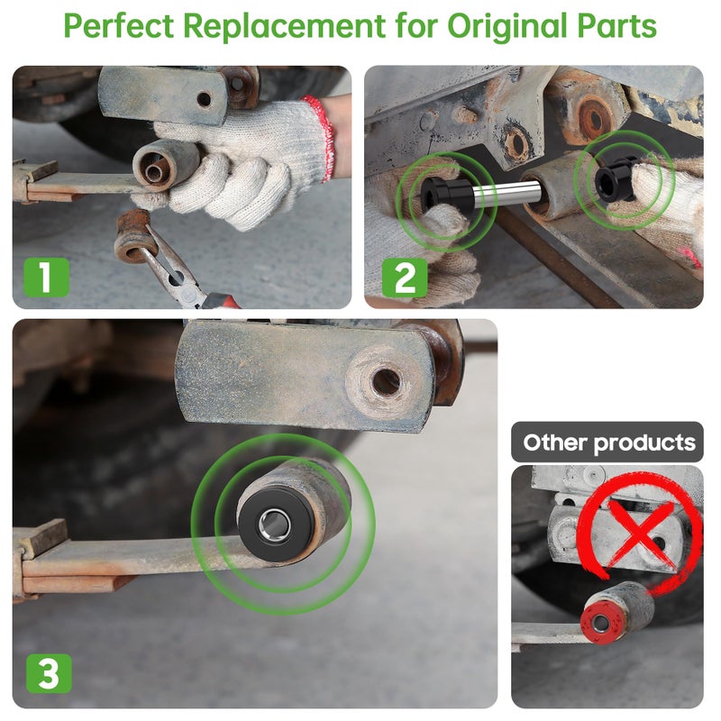 10L0L Golf Cart Spring Bushing Kit-Rear Leaf Springs Shackles Bushing Sleeve for EZGO TXT/Medalist (1994-up) & Club Car DS (1981-up), Replaces Parts 70289-G02/70291-G01/1012303/1015583 - Image 5