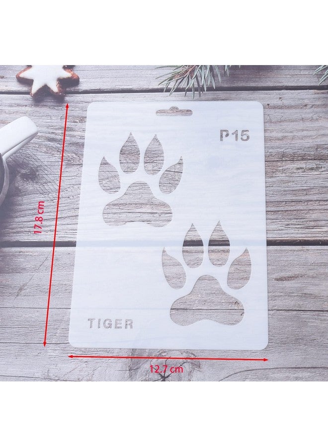 Sowaka 20 Pcs Animal Footprint Stencils Plastic Reusable Painting Templates for Painting on Wood Walls Art Craft Scrapbooking Journal Drawing Home Decoration Christmas Halloween - Image 2