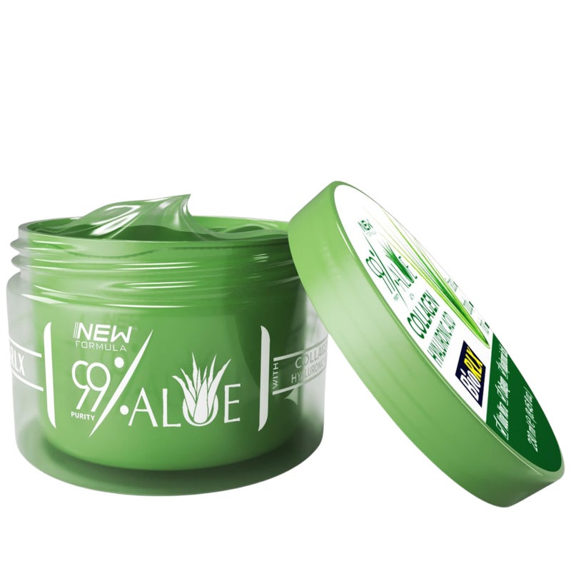 BioRLX 99% Aloe Vera Gel with Collagen and Hyaluronic Acid (Jar, 8.5 fl.oz) - Image 2