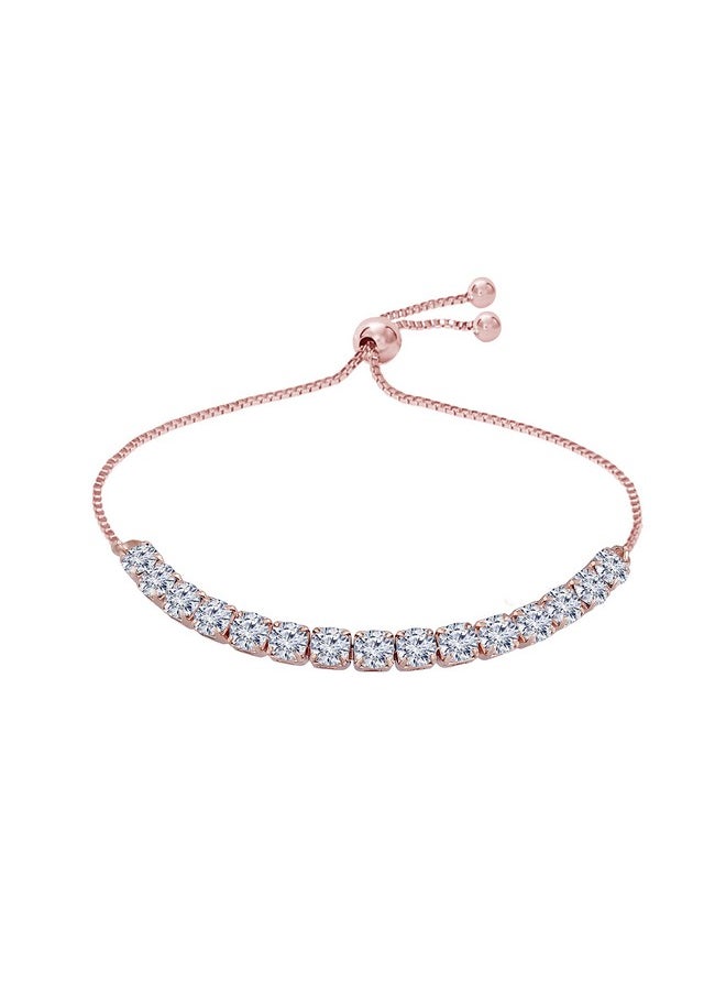 I Jewels I Jewels Cubic Zirconia Classic Adjustable Tennis Charm Bracelets Friendship Love Christmas Valentines Gifts for Women Teen Girls  - Image 1