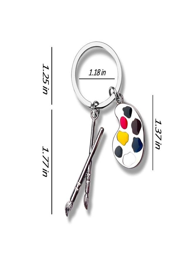 Yreamont Art Lovers Gifts for Women Paint Brush Palette Keychain for Artist Gifts for Men Artist Keychain for Painter Birthday Christmas Gifts for Art Teacher Appreciation Gifts from Student - Image 2