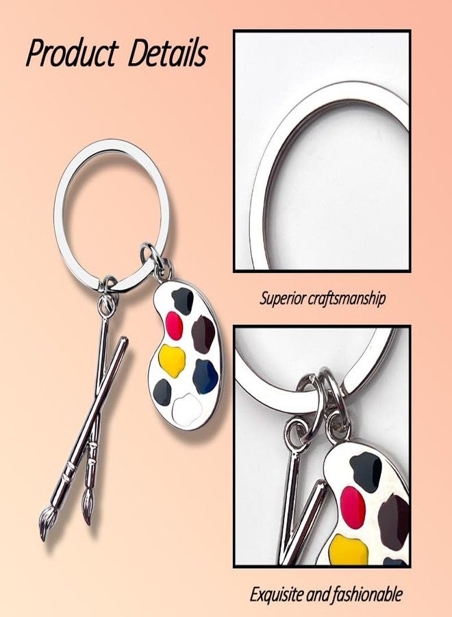 Yreamont Art Lovers Gifts for Women Paint Brush Palette Keychain for Artist Gifts for Men Artist Keychain for Painter Birthday Christmas Gifts for Art Teacher Appreciation Gifts from Student - Image 3