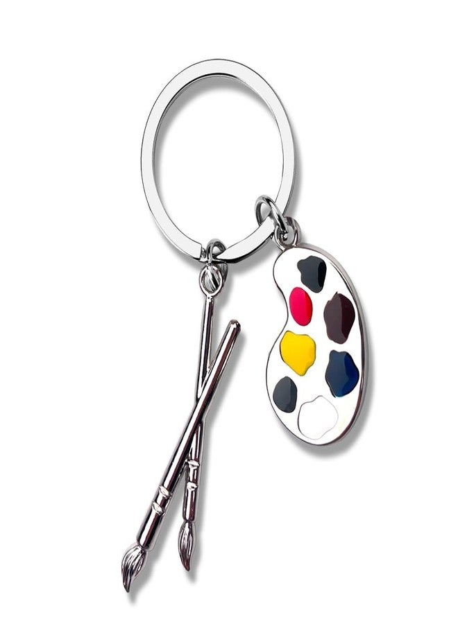 Yreamont Art Lovers Gifts for Women Paint Brush Palette Keychain for Artist Gifts for Men Artist Keychain for Painter Birthday Christmas Gifts for Art Teacher Appreciation Gifts from Student - Image 1