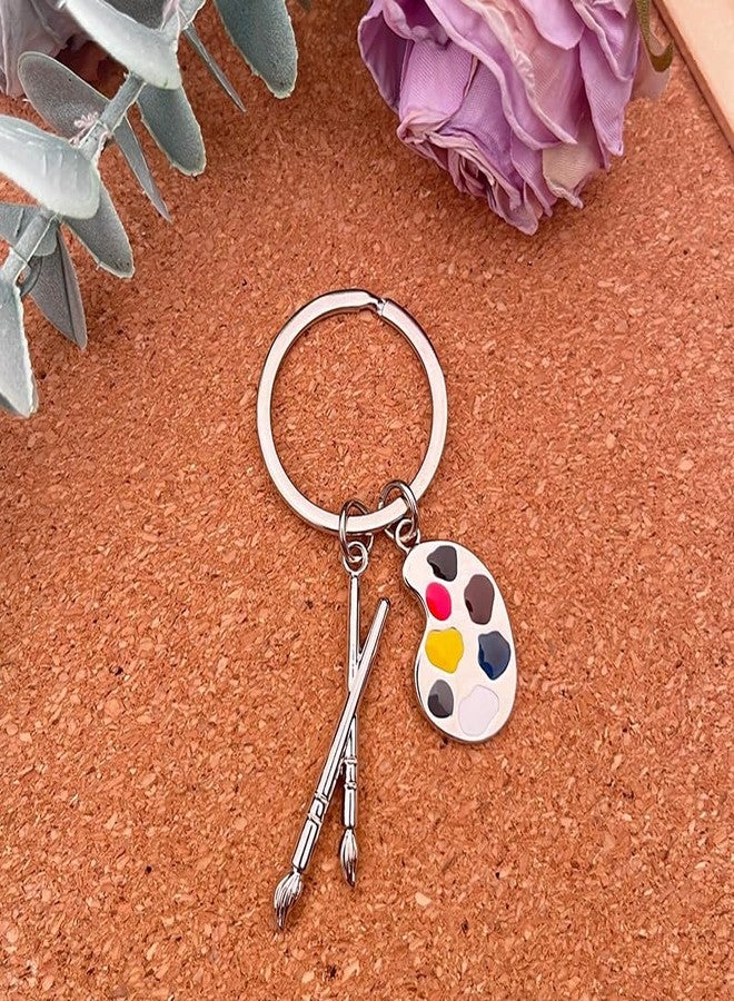 Yreamont Art Lovers Gifts for Women Paint Brush Palette Keychain for Artist Gifts for Men Artist Keychain for Painter Birthday Christmas Gifts for Art Teacher Appreciation Gifts from Student - Image 4