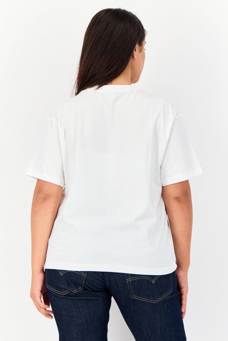 AC/DC Women Crew Neck Short Sleeves Graphic Print T-Shirt, White - Image 2