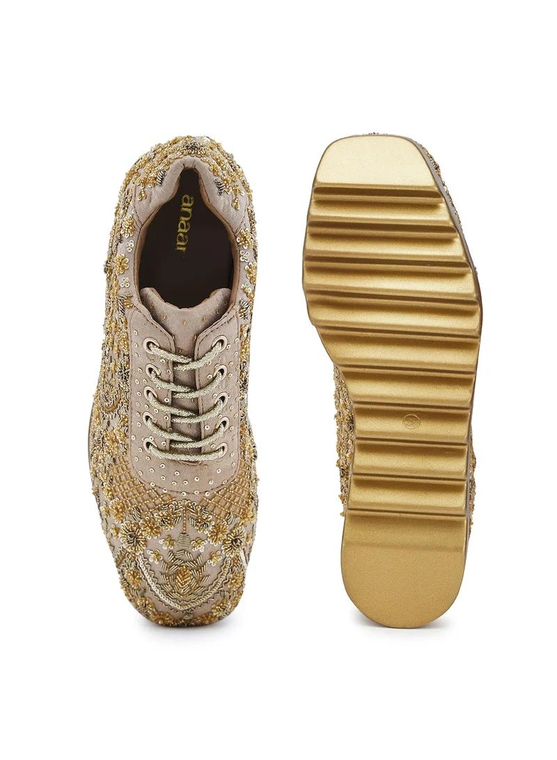 Anaar Anaar Elegante WEDGE SNEAKERS, Womens Festive, Special Occasion and Partywear Premium Shoes