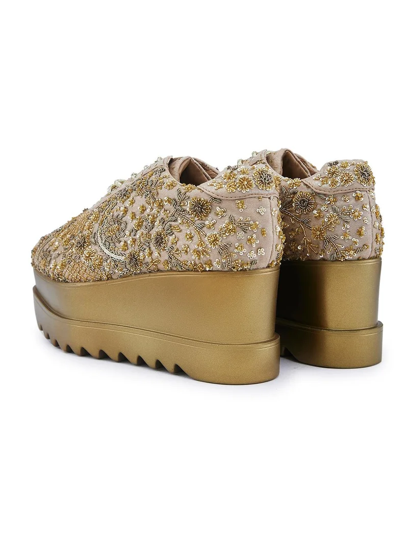 Anaar Anaar Elegante WEDGE SNEAKERS, Womens Festive, Special Occasion and Partywear Premium Shoes