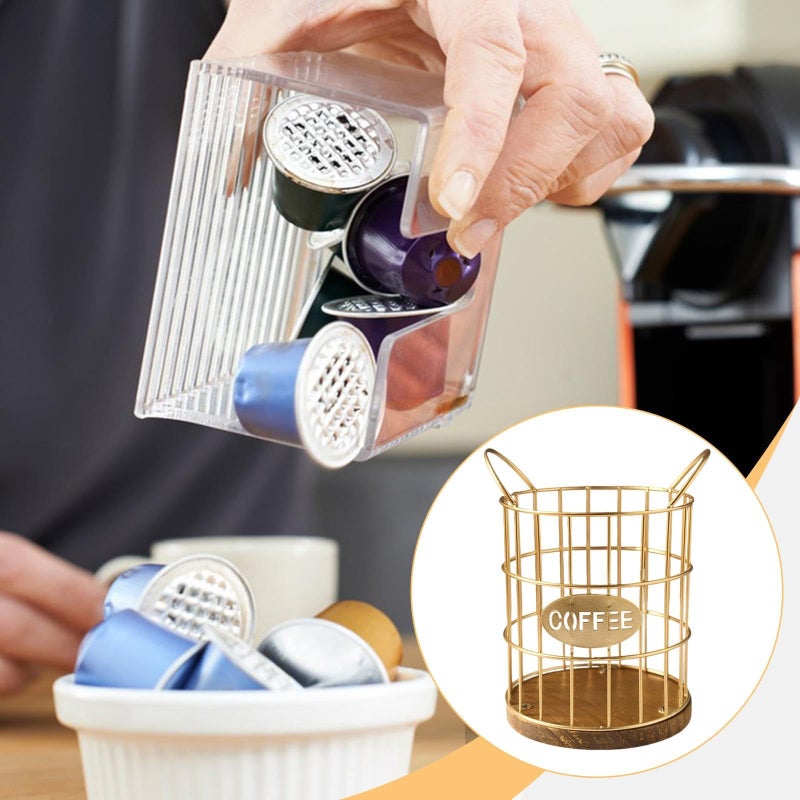 Wooden Coffee Pod Holder And Dispenser For Kitchen Desktop 15cmx18 5cm - Image 5