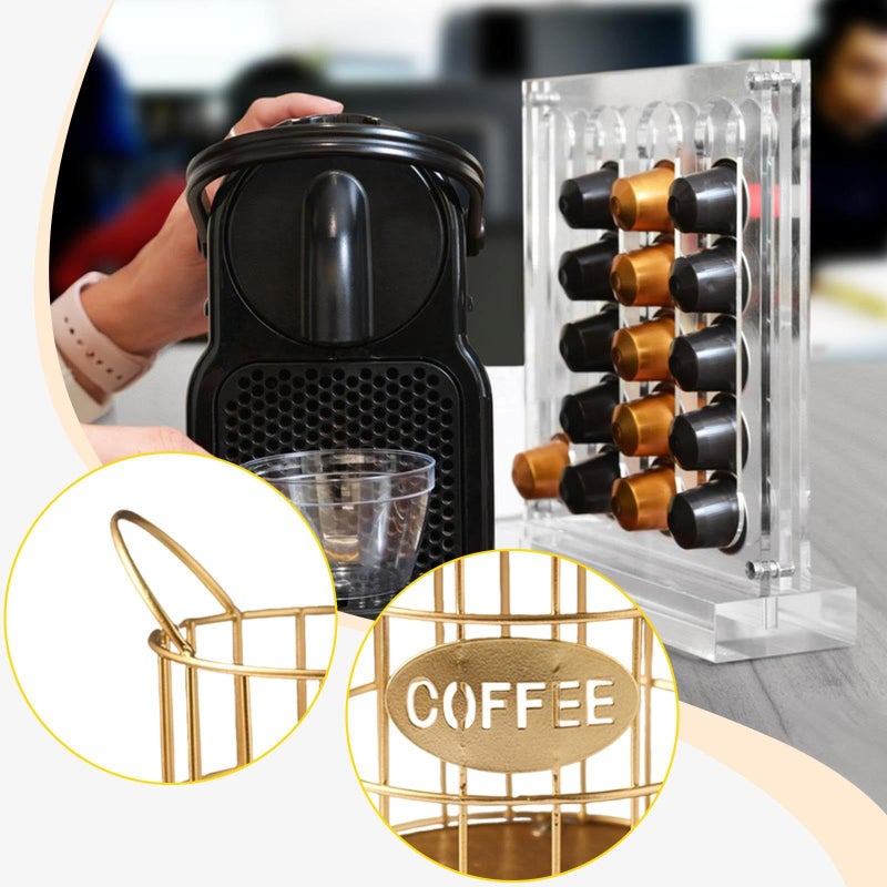 Wooden Coffee Pod Holder And Dispenser For Kitchen Desktop 15cmx18 5cm - Image 3