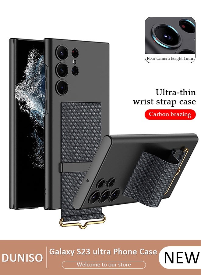 DUNISO Samsung Galaxy S23 Ultra Case S23 Ultra Slim Stand Case Galaxy S23 Ultra Case Supports Wireless Charging Anti-Drop Anti-Fingerprint All-Around Protection Black - Image 1