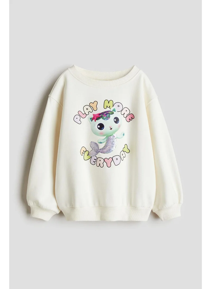 اتش اند ام Motif-detail sweatshirt
