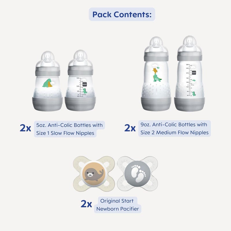 MAM Feed & Soothe Bottle & Pacifier Gift Set, Unisex, 0+ Months, 6-Count - Image 2