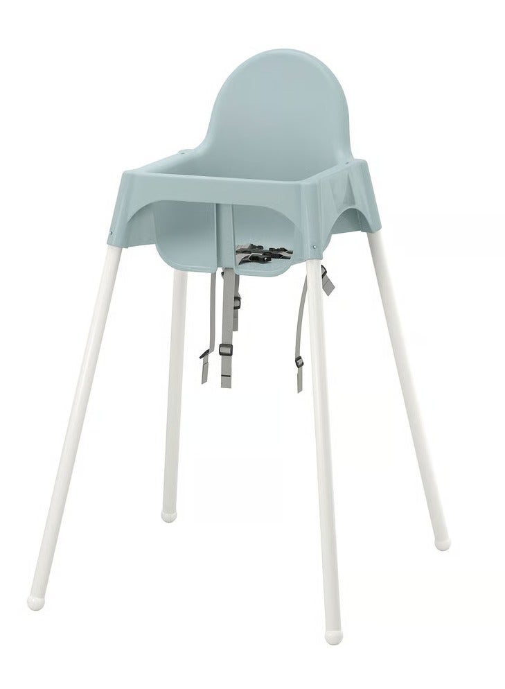 IKEA (IKEA) IKEA ANTILOP Highchair with Safety Belt – Grey-Blue/White | Lightweight & Easy to Clean Baby Chair - Image 1