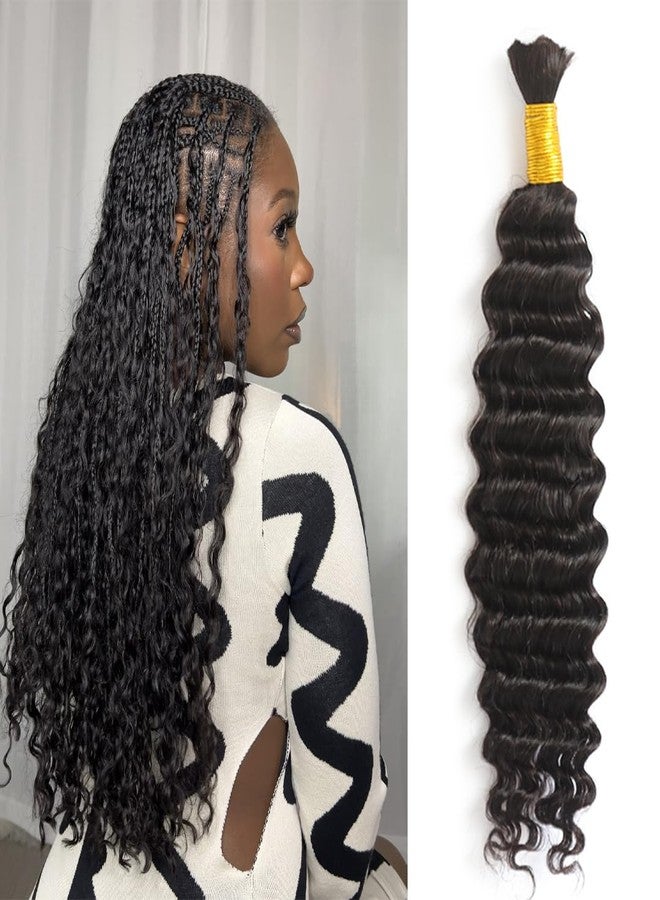 Y WIGS YWIGS Human Braiding Hair for Boho Braids 50G No Weft Virgin Human Hair Deep Wave Bulk Human Hair for Braiding 20inch - Image 1