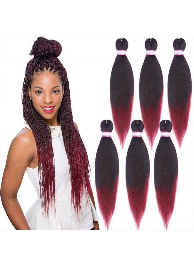 Dorsanee - Pre-stretched Braiding Hair Extension Ombre Natural Black Brown Professional Crochet Braiding Hair 20 Inch 6 Packs Hot Water Setting Perm Yaki Synthetic Hair for Twist Braids (#1B/Bug) - Image 1