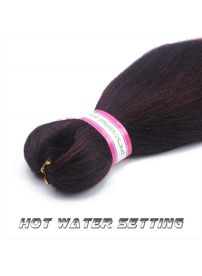 Dorsanee - Pre-stretched Braiding Hair Extension Ombre Natural Black Brown Professional Crochet Braiding Hair 20 Inch 6 Packs Hot Water Setting Perm Yaki Synthetic Hair for Twist Braids (#1B/Bug) - Image 1