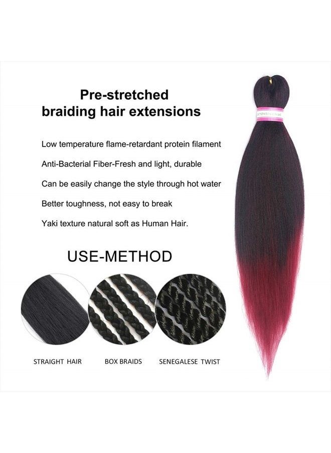 Dorsanee - Pre-stretched Braiding Hair Extension Ombre Natural Black Brown Professional Crochet Braiding Hair 20 Inch 6 Packs Hot Water Setting Perm Yaki Synthetic Hair for Twist Braids (#1B/Bug) - Image 1