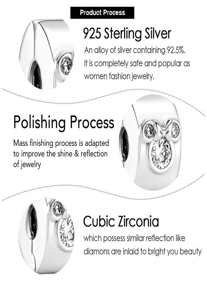 VALGACLS Miki Mouse & Mini Mouse Clip Charm 925 Sterling Silver Charms for Bracelets Necklace - Image 5