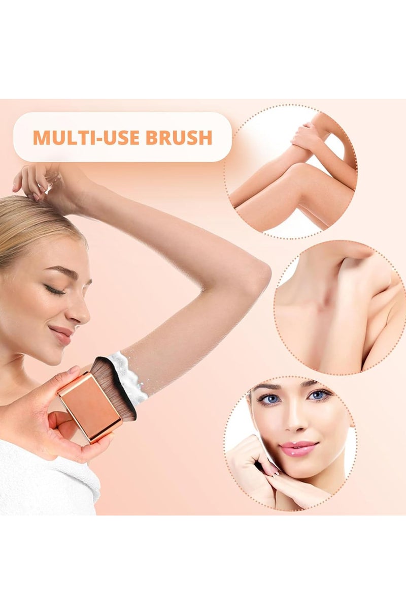 MJZ Tanning Body Makeup Brush for Blending Liquid Foundation -Kabuki Foundation Brush for Smooth Application & Even Coverage High Density Face Kabuki for Highlighter, Bronzer, Shimmer, Glow, Concealers, Cream, Powder (Rose Gold) - Image 2