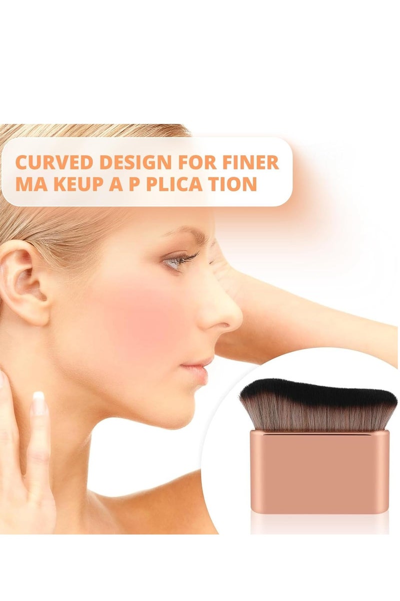 MJZ Tanning Body Makeup Brush for Blending Liquid Foundation -Kabuki Foundation Brush for Smooth Application & Even Coverage High Density Face Kabuki for Highlighter, Bronzer, Shimmer, Glow, Concealers, Cream, Powder (Rose Gold) - Image 4