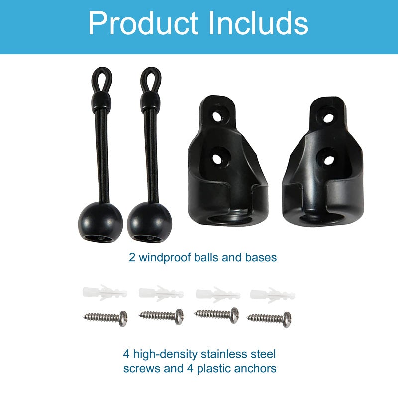 Lihopefe Sun Shading Components Bunge Kit And End Cover Weather Resistant Suitable For Coolaroo Outdoor Roller Blinds Outdoor Blinds And Roller Blinds(Black) - Image 5