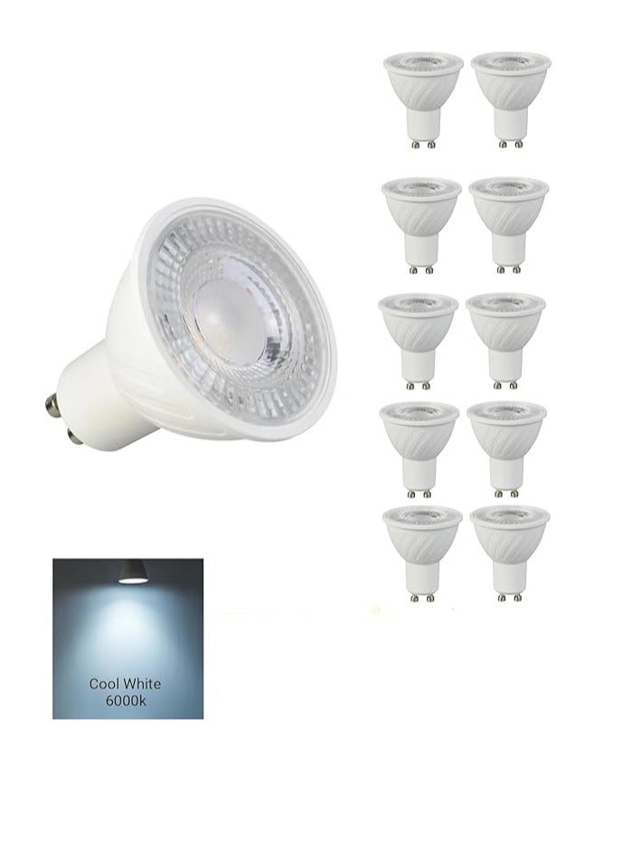 ESNCO 10 Pack GU10 LED Bulbs Non Dimmable, Energy Saving GU10 LED Light Bulbs 120° Wide Beam,220-240V. (White 6500K) - Image 1