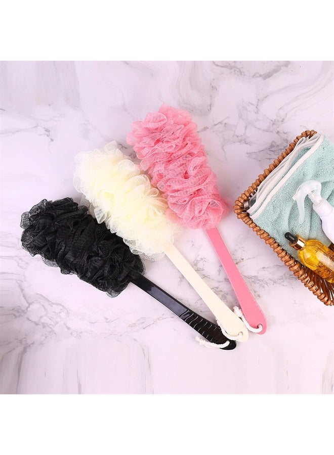 LZCNM Back Scrubber Brush Long Handle for Shower, Loofah On a Stick Sponge Back Brush, Body Exfoliator Scrubber Bath Brush for Men Women, Exfoliating Cleaning Back Scrubber for Elderly (2 Pack-Black+Green) - Image 2
