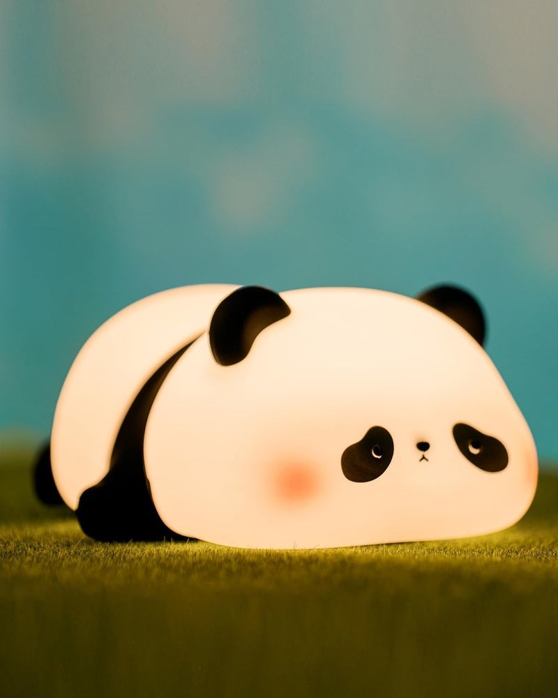 REWOP Cute Panda Night Light for Kids,Nursery Silicone Night Light,7-Color Changing Lamp,Room Decor,Bathroom, Kitchen, Gifts for Toddler Children Teenage Girls Valentine's Day (Sleep Panda) - Image 1