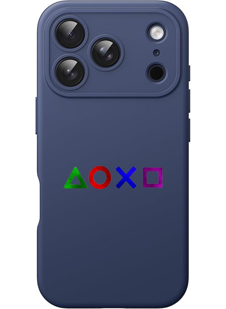 Theodor Protective Slim Fit Case Liquid Silicone Cover with Full Body Protection Anti-Scratch Shockproof Case For Apple iPhone 17 Pro Max (Blue) Controler button - Image 1