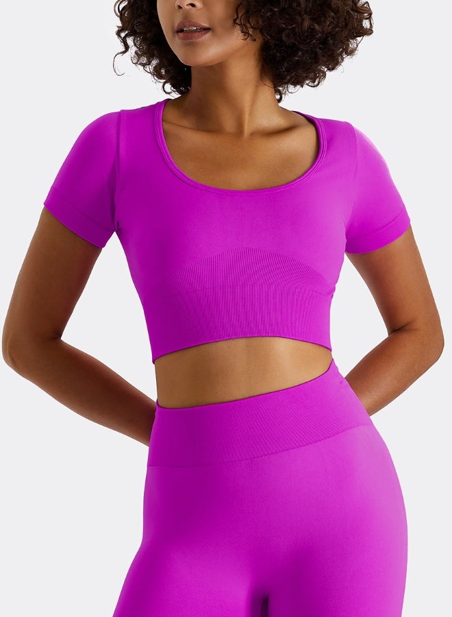 KAWN.YOGA Womens Closed Back Sports Bra - Padded Low Impact Workout Yoga Bra with Removable Built in Bra - Image 3