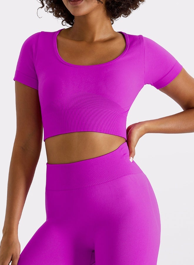 KAWN.YOGA Womens Closed Back Sports Bra - Padded Low Impact Workout Yoga Bra with Removable Built in Bra - Image 2