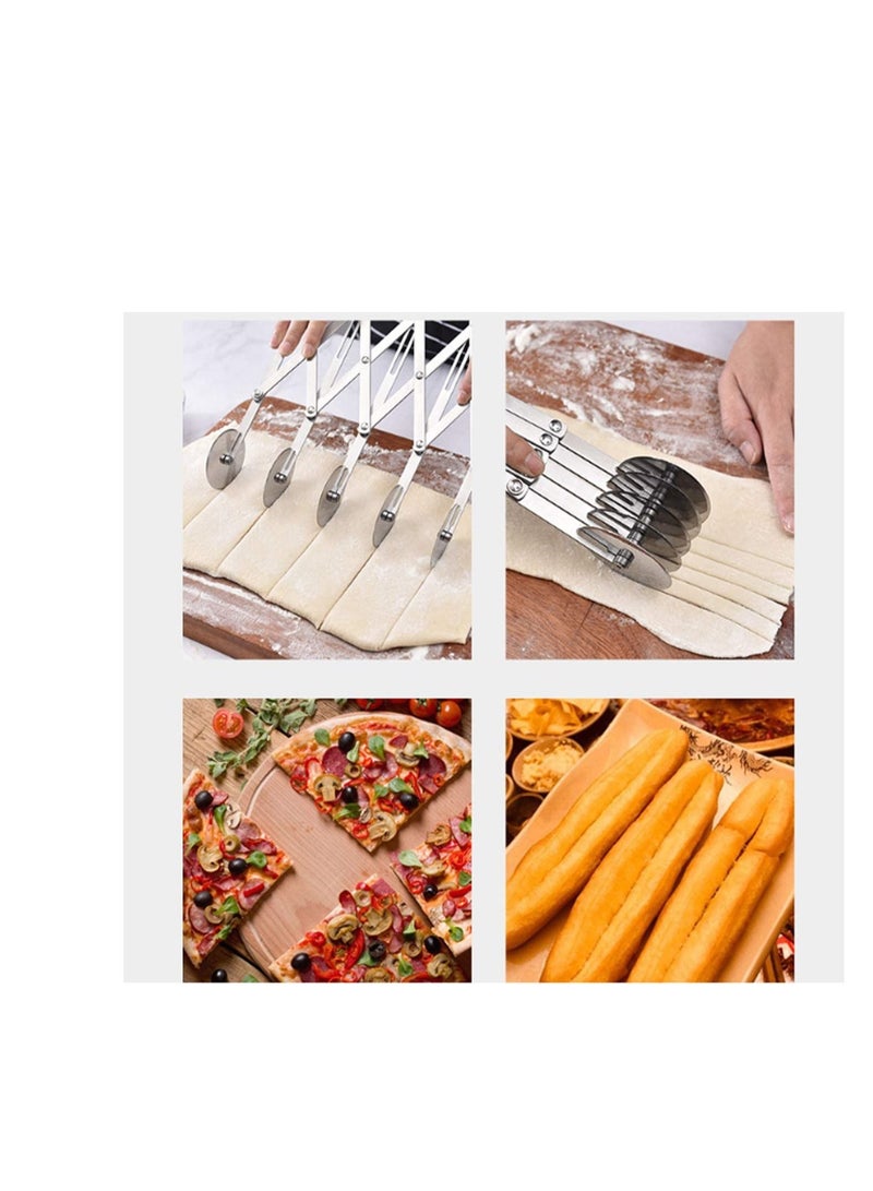 Y&D Stainless Steel 3 Wheels Pizza Cutter Dough Side Pastry Wheel for Kitchen Baking  - Image 3