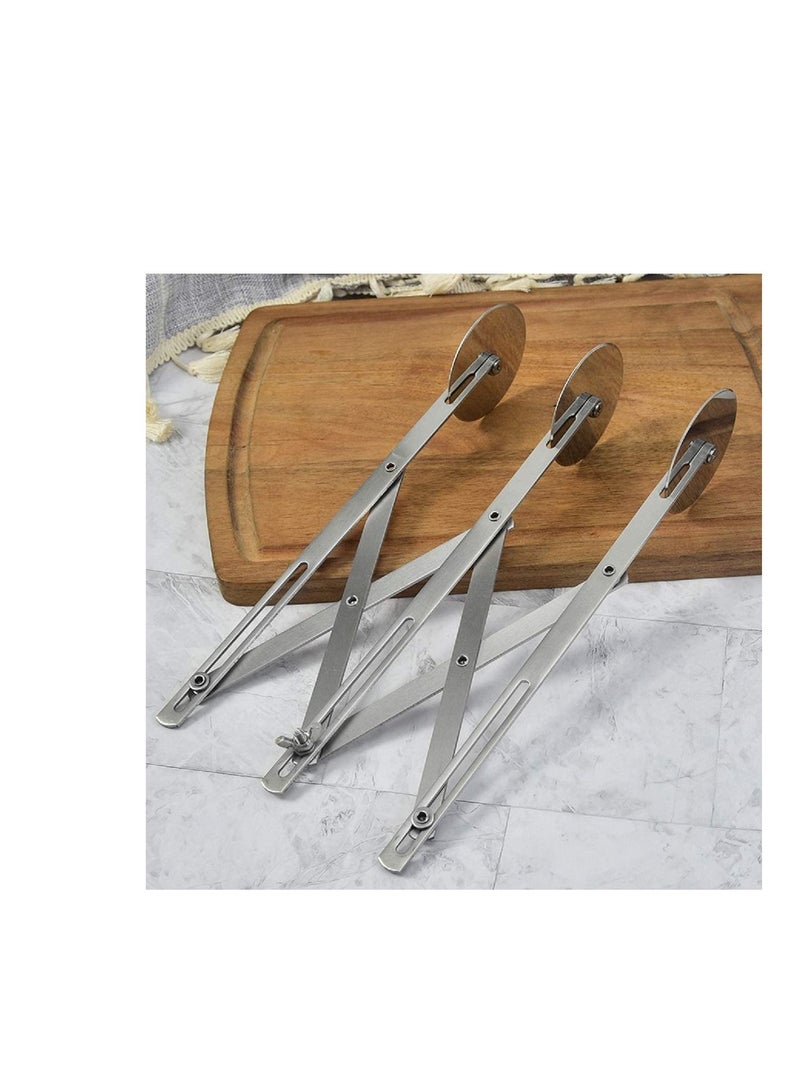Y&D Stainless Steel 3 Wheels Pizza Cutter Dough Side Pastry Wheel for Kitchen Baking  - Image 2