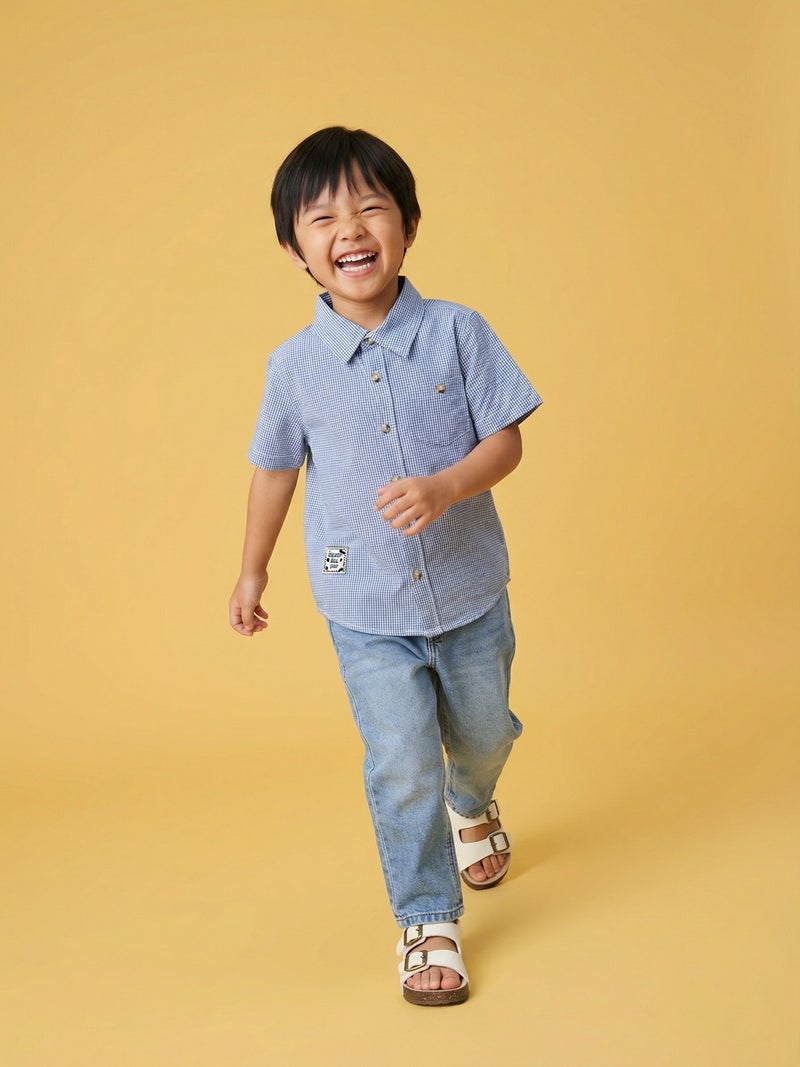 نوتيناتي Nautinati Boys' 100% Cotton Woven Chequered Shirt - Image 5