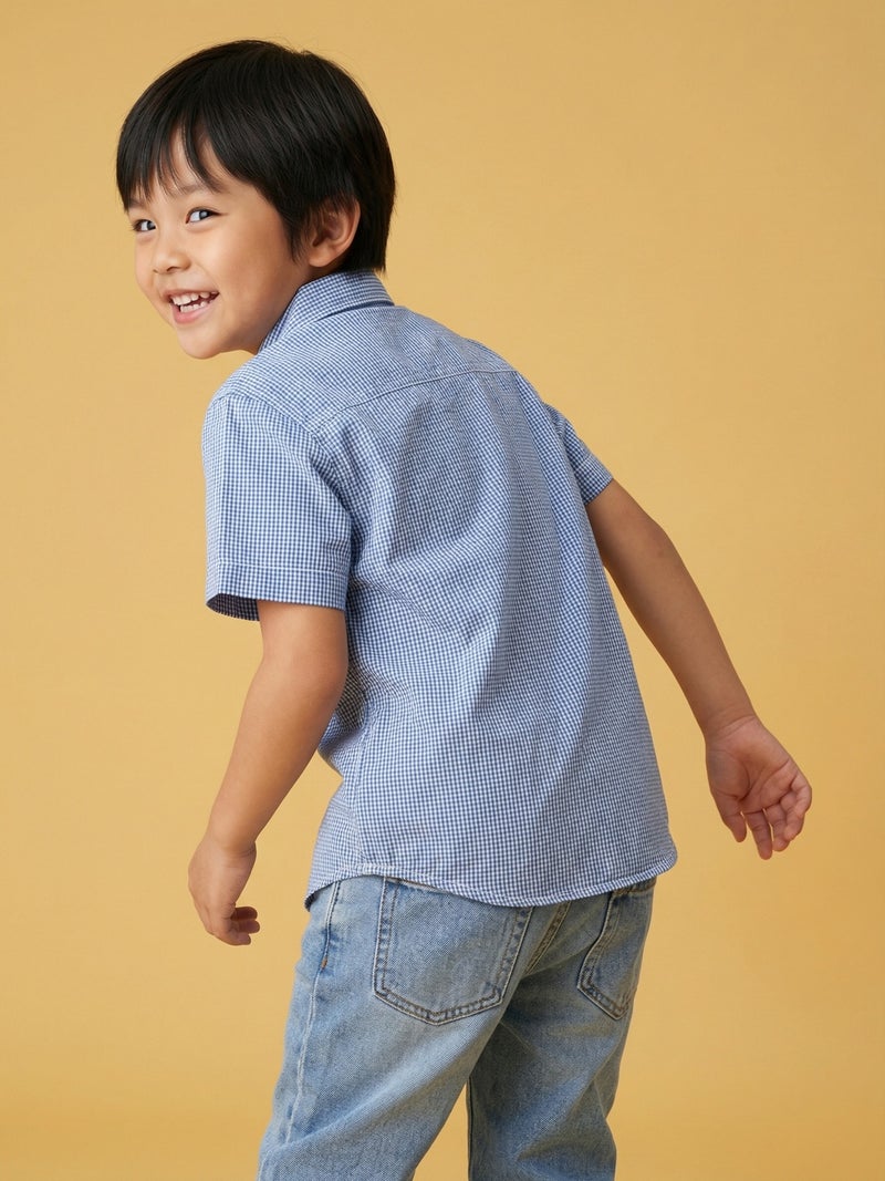 نوتيناتي Nautinati Boys' 100% Cotton Woven Chequered Shirt - Image 3