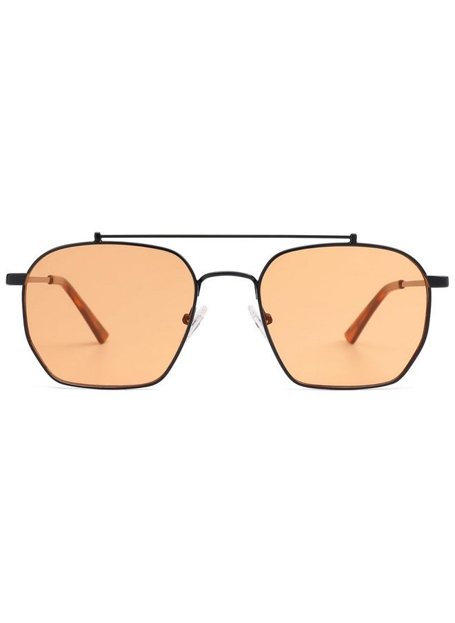 Sojos Retro Square Sunglasses For Women Men Trendy Sun Glasses Classic Shades Uv400 Protection Sj1230 With Black/Orange Lens  - Image 3
