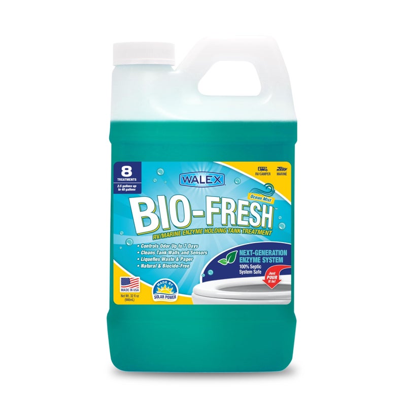 Walex BioFresh Liquid Enzyme Holding Tank Treatment for RV Camper Marine Black Water Tank Deodorizer Liquifies Waste Toilet Paper Septic Tank Safe BiocideFree Ocean Mist 32oz - Image 2