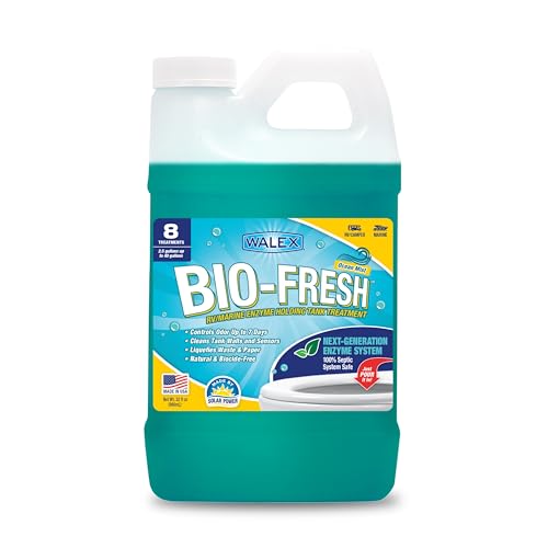 Walex BioFresh Liquid Enzyme Holding Tank Treatment for RV Camper Marine Black Water Tank Deodorizer Liquifies Waste Toilet Paper Septic Tank Safe BiocideFree Ocean Mist 32oz - Image 1