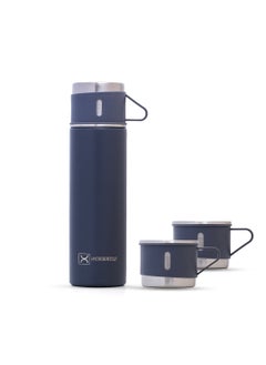 HYDROBREW Double Wall Insulated Tumbler Vacuum Flask With 2 X 150 ML Cup - Grey  - Image 1